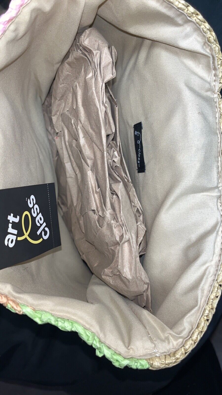 Art Class Paper Straw Woven Bag Purse Rainbow - Woman’s - NWT