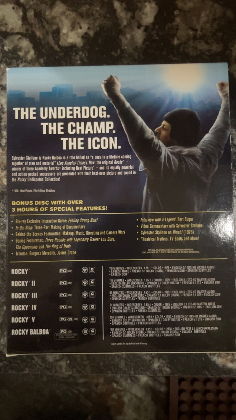 7 Disc Blu Ray DVD Sylvester Stallone Rocky The Undisputed Collection 2 3 4 5