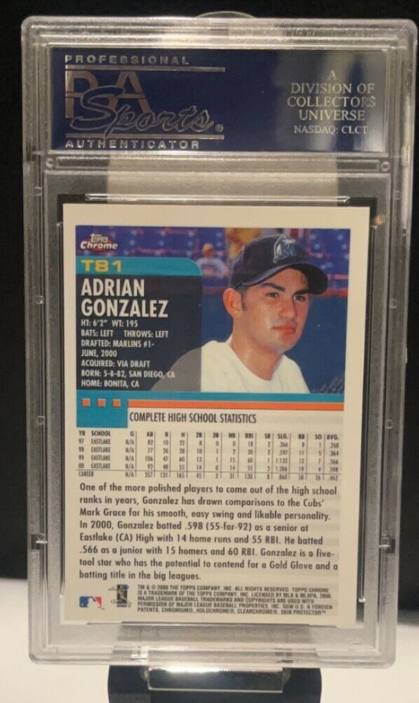 2000 Topps Chrome Traded Adrian Gonzalez RC #T81 PSA 9! FREE SHIPPING!