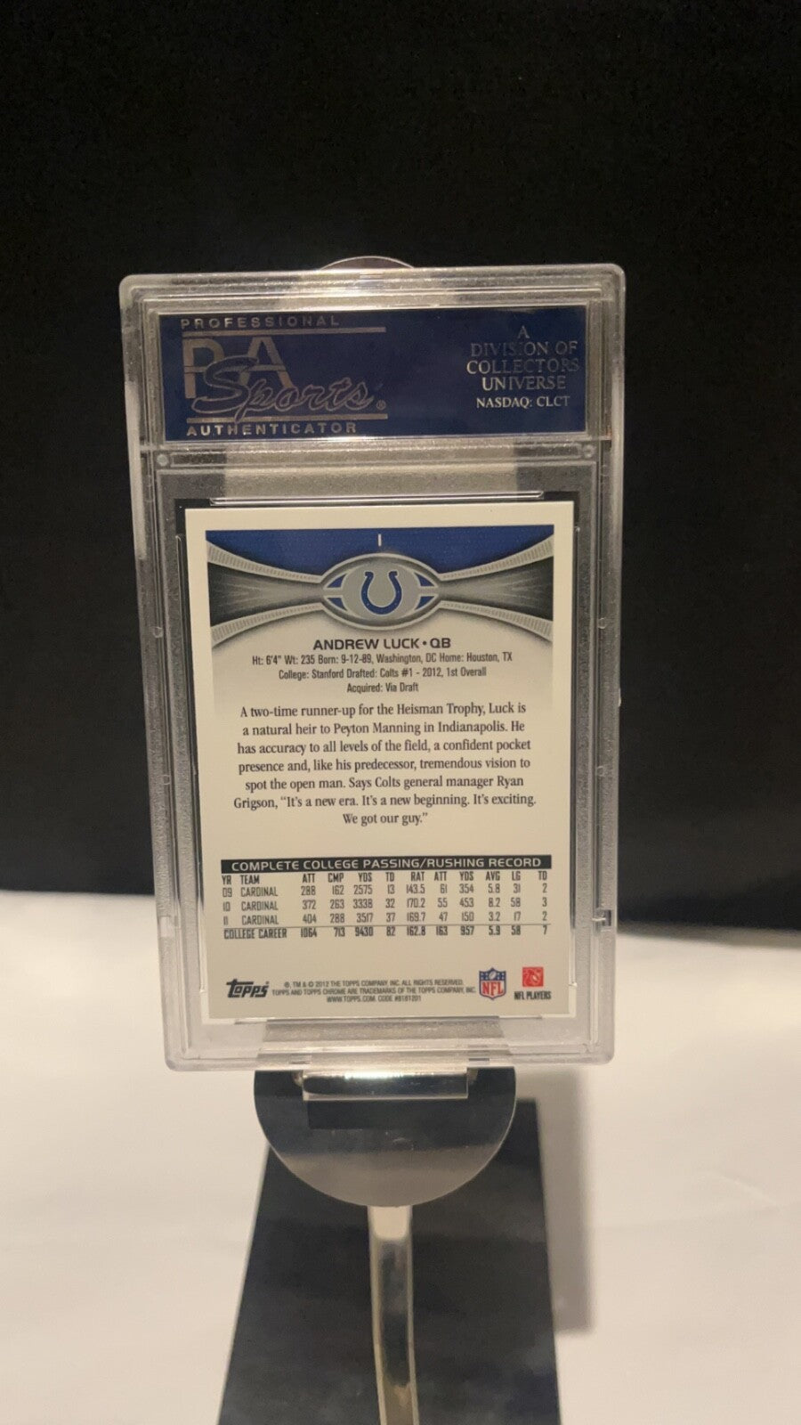 2012 Andrew Luck PSA 9 Topps chrome - FREE SHIPPING!