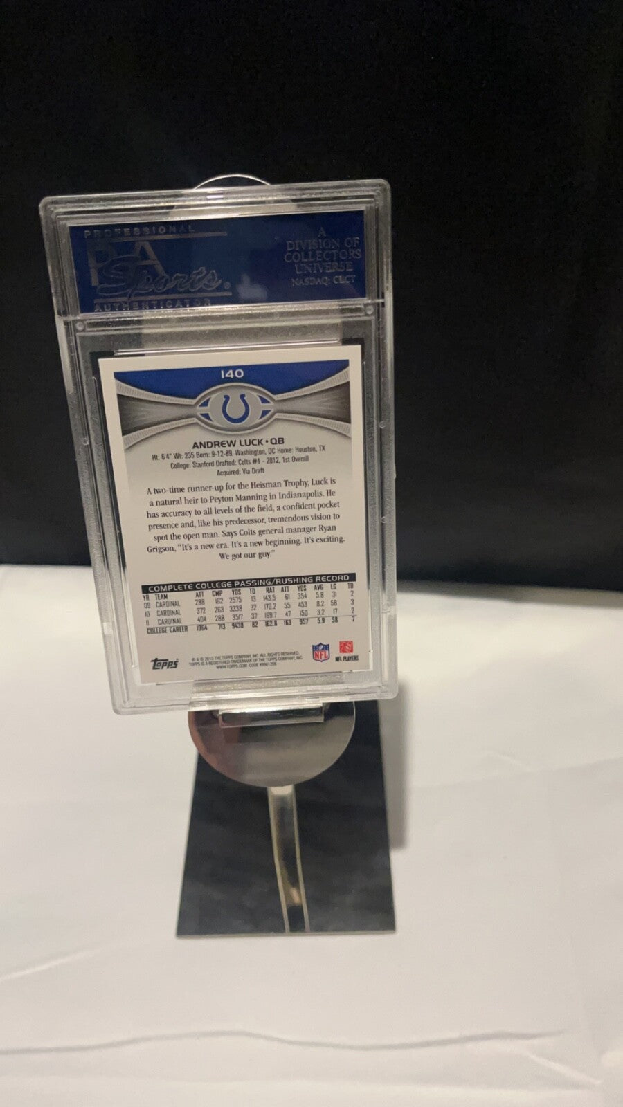 2012 Topps "ANDREW LUCK" Twisting Passing Pose RC ~ Graded PSA 10 Gem Mint !!!