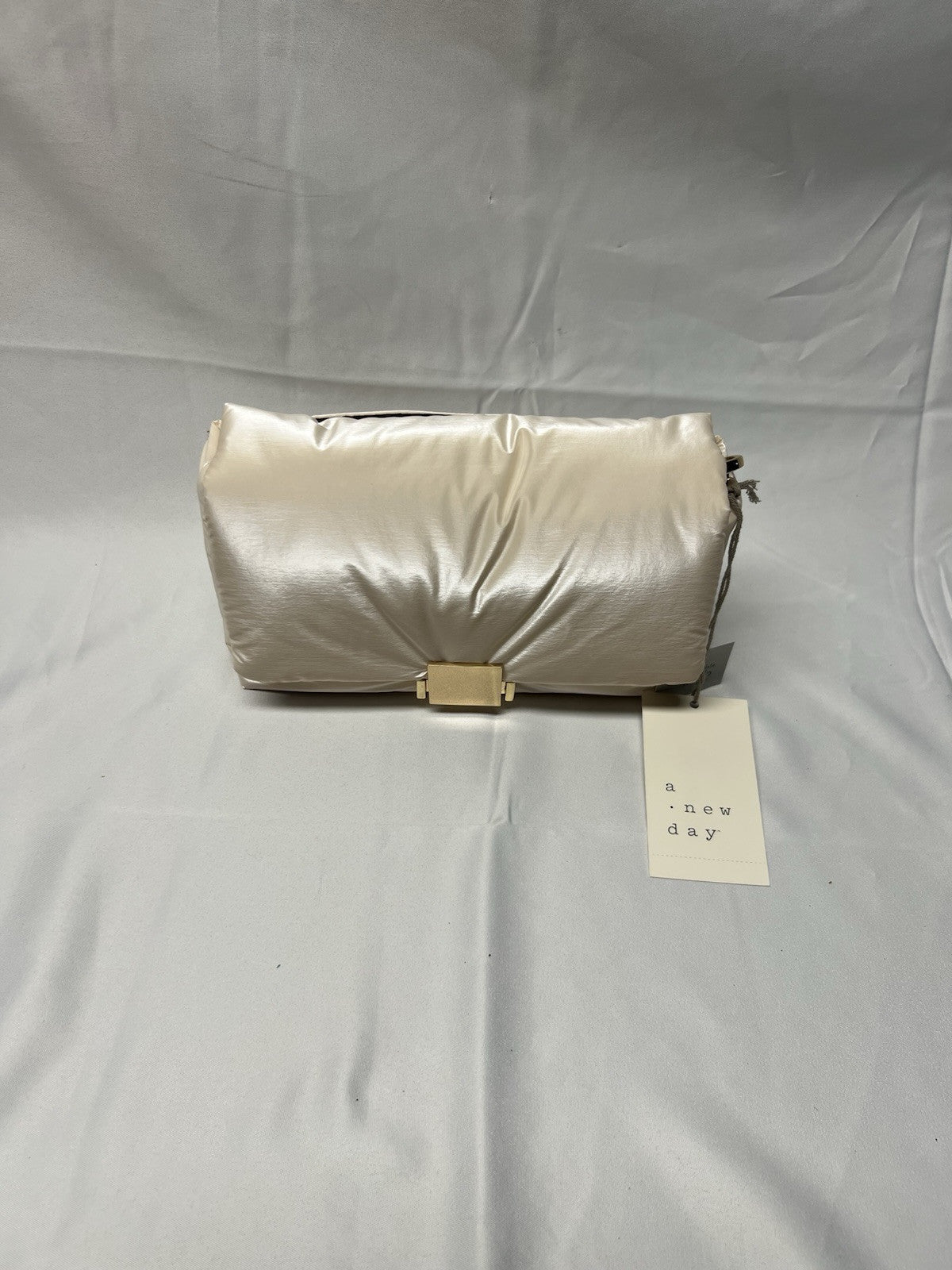 A New Day Champagne Clutch W/Strap