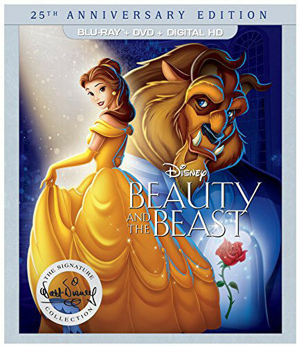 Beauty and the Beast: 25th Anniversary Edition Bluray + Dvd W~Slip Cover •NEW•