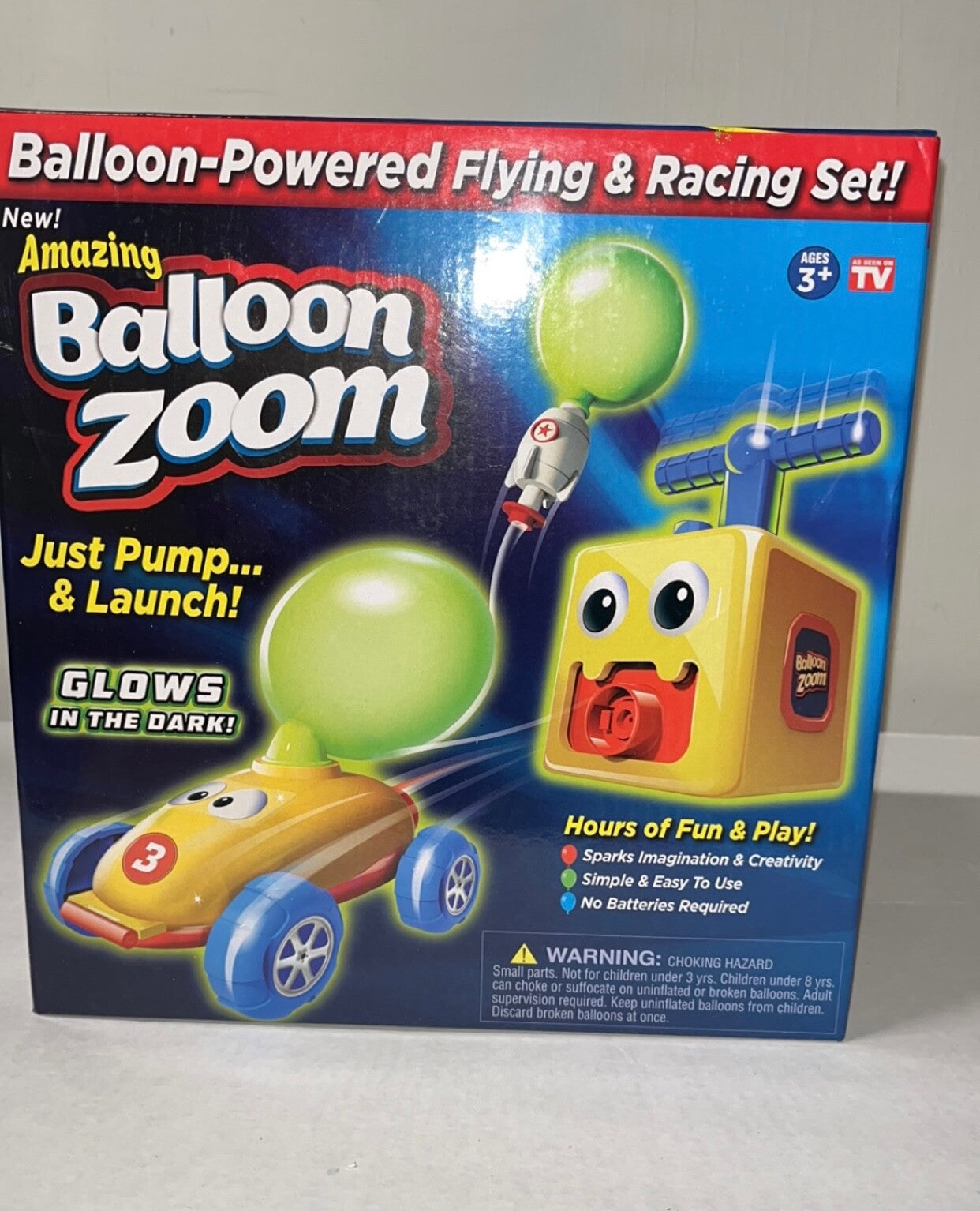 Balloon Zoom Balloon-Powered Flying & Racing Set Glow-in-the-Dark As-Seen-On-TV