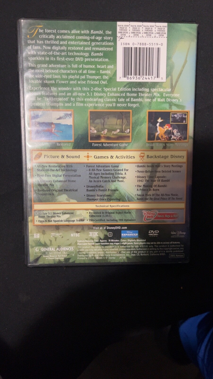 Bambi (DVD, 2005, 2-Disc Set, Special Edition/Platinum Edition)