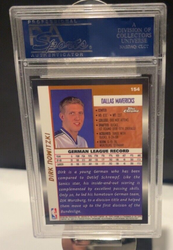 1998 Topps Chrome Dirk Nowitzki RC #154 PSA 8! FREE SHIPPING!