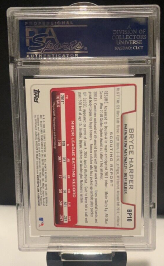 2012 Bowman Prospects Bryce Harper RC #BP10 PSA 10 GEM MT! FREE SHIPPING!!