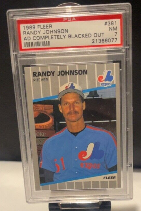 1989 Fleer Randy Johnson RC BLACKOUT PSA 7 NM! FREE Shipping!