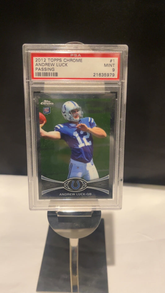 2012 Andrew Luck PSA 9 Topps chrome - FREE SHIPPING!