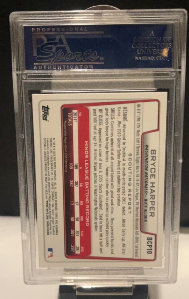 2012 Bowman Chrome Bryce Harper RC #BCP10 PSA 9! FREE SHIPPING!