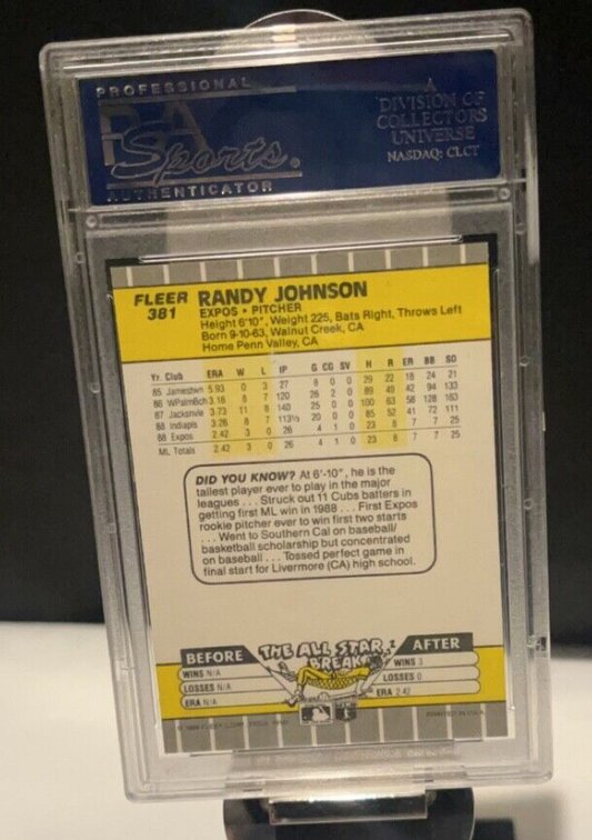 1989 Fleer Randy Johnson RC BLACKOUT PSA 7 NM! FREE Shipping!