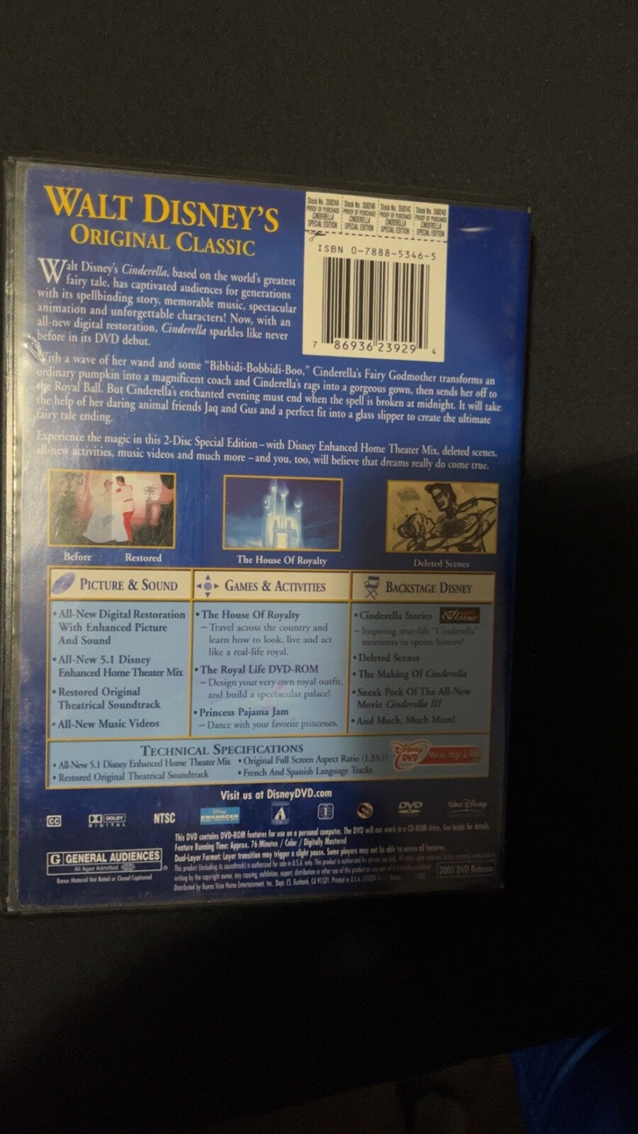 Cinderella [DVD] 2-DISC Special Platinum Edition, 2005, Disney - BRAND NEW