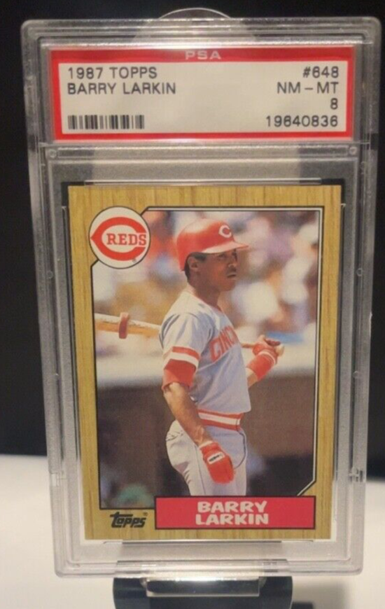 1987 Topps Barry Larkin RC #648 PSA 8! FREE SHIPPING! HOF