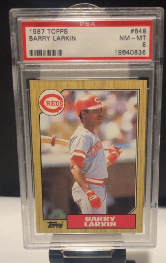 1987 Topps Barry Larkin RC #648 PSA 8! FREE SHIPPING! HOF