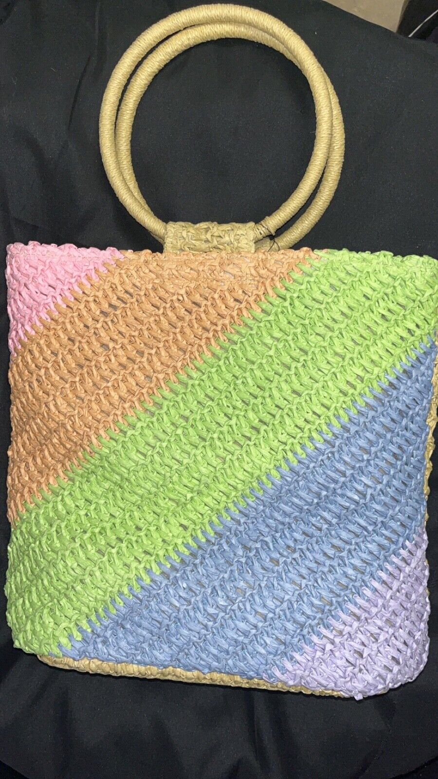 Art Class Paper Straw Woven Bag Purse Rainbow - Woman’s - NWT