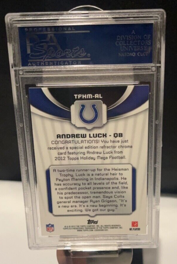 2012 Topps Andrew Luck Holiday MEGA FTBL Refractor PSA 9! Free Shipping