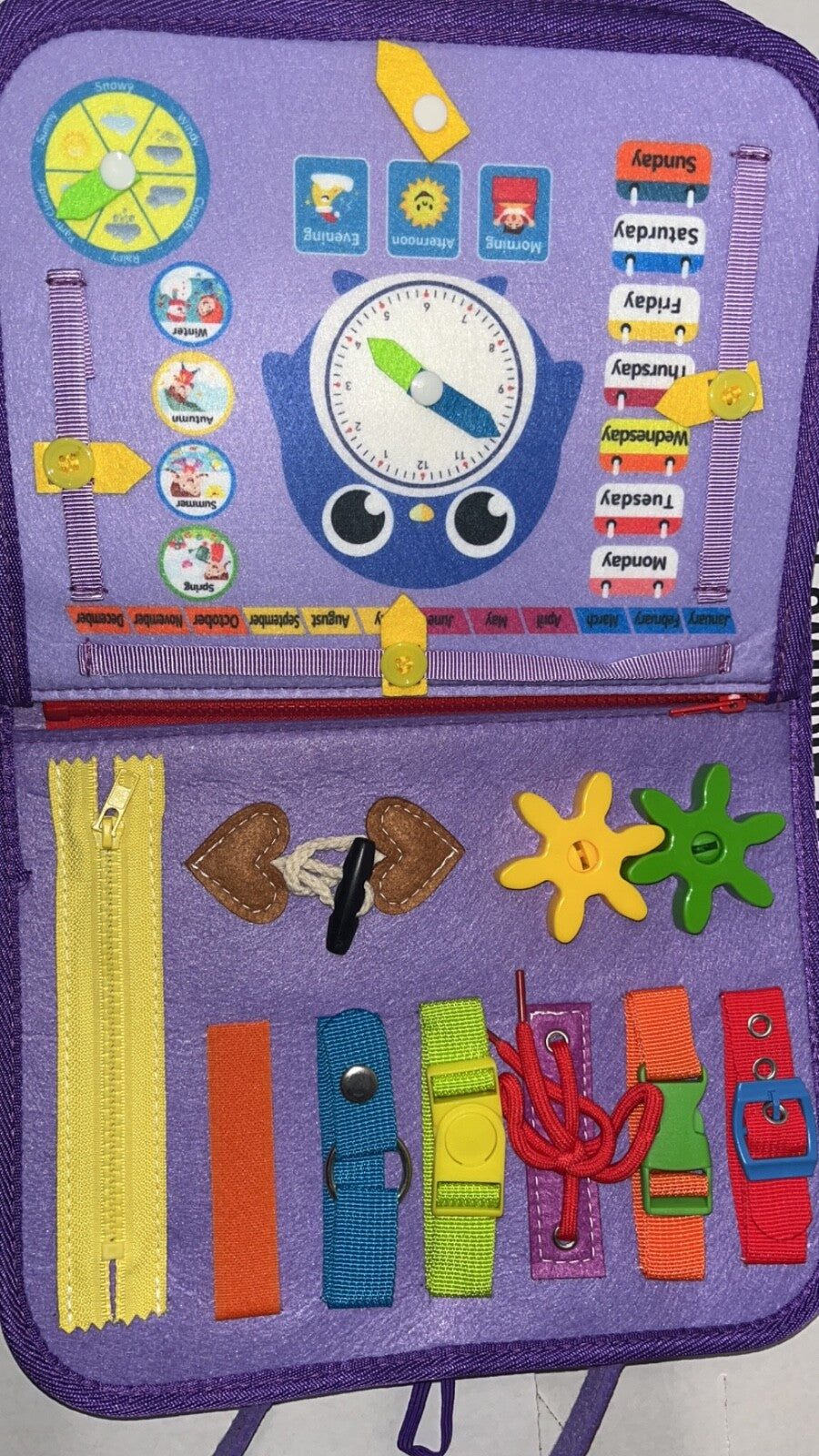 Toddler Busy Board - Montessori Toys for 1-3 Year Old Boy Birthday Gift, Blue