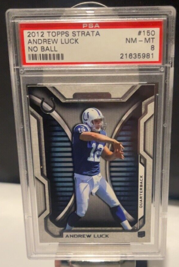 2012 Topps Strata Andrew Luck RC #150 NO Ball PSA 8! FREE SHIPPING!