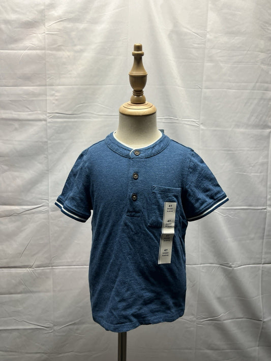 Cat and Jack Boys Blue Short Sleeve Shirt 4T