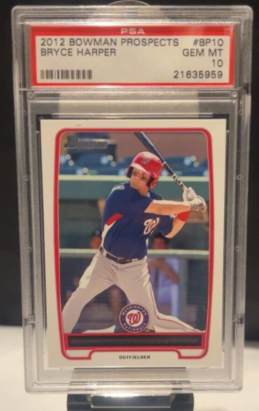 2012 Bowman Prospects Bryce Harper RC #BP10 PSA 10 GEM MT! FREE SHIPPING!!