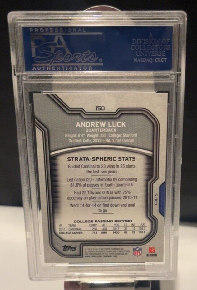 2012 Topps Strata Andrew Luck RC #150 NO Ball PSA 8! FREE SHIPPING!