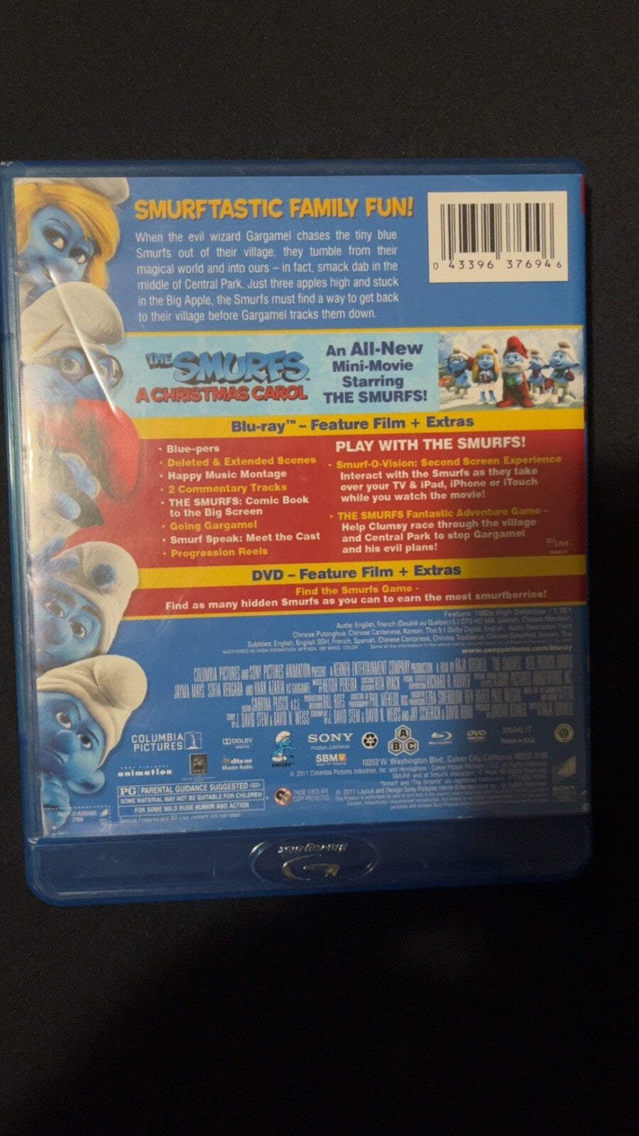 The Smurfs/The Smurfs: Christmas Carol (Blu-ray/DVD, 2011, 3-Disc Set, ...