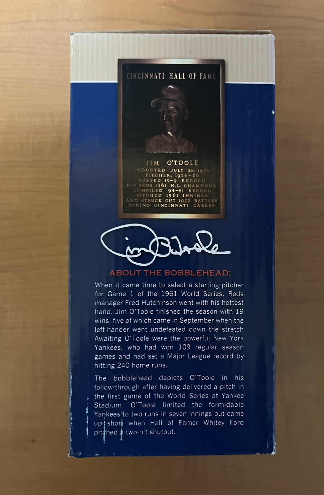 Reds JIM O'TOOLE 2014 SGA Commemorative Bobblehead