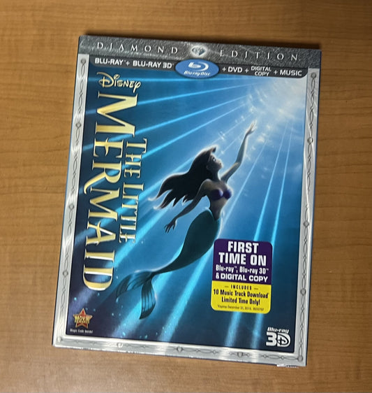 The Little Mermaid (Blu-ray/DVD, 2013, 3-Disc Set, Diamond Edition)  - FREE SHIP