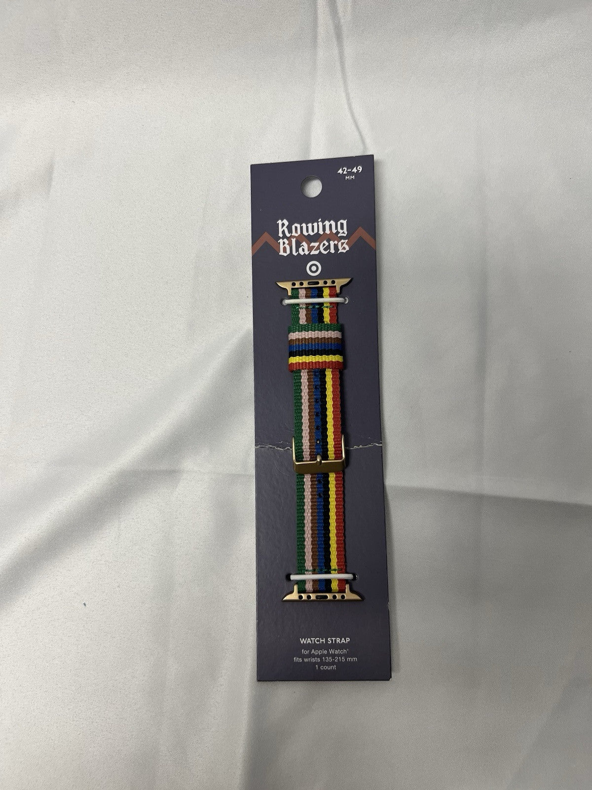 Apple Watch Croquet Navy/Green Stripe Watch Band 135-215mm