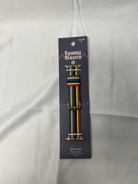 Apple Watch Croquet Navy/Green Stripe Watch Band 135-215mm