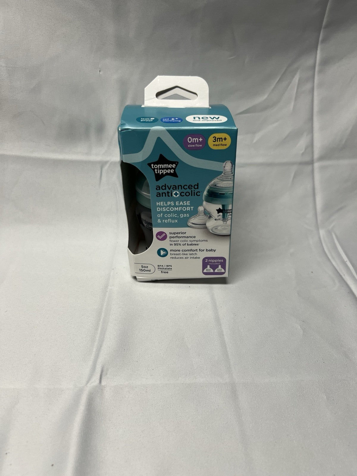 Tommee Tippee Advanced Anti-Colic 5oz Baby Bottles Slow & Med Flow Nipples