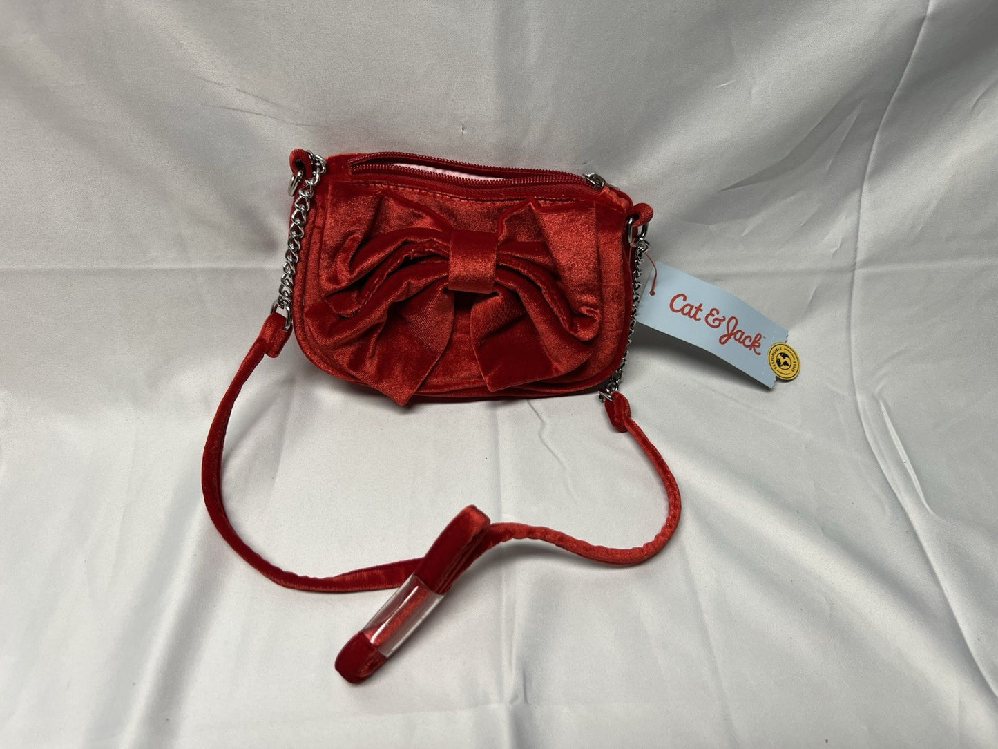 Cat & Jack Red Velvet Clutch W/ Strap